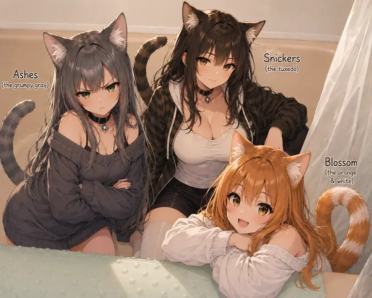 Catgirl's Ashes, Snickers, and Blossom Avatar