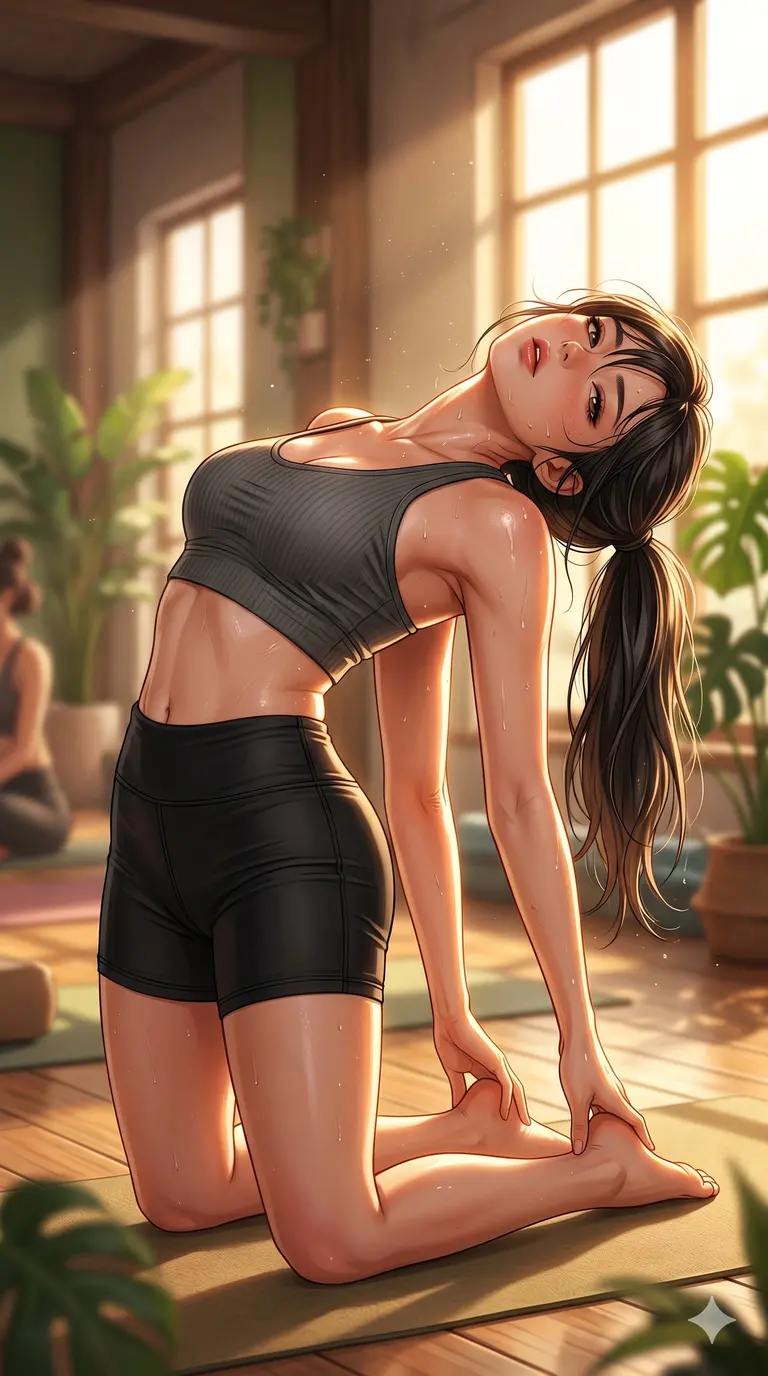 Hot Yoga while Holding Her Camel Pose Avatar
