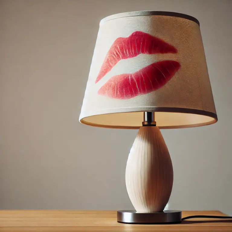 A lamp with lipstick avatar