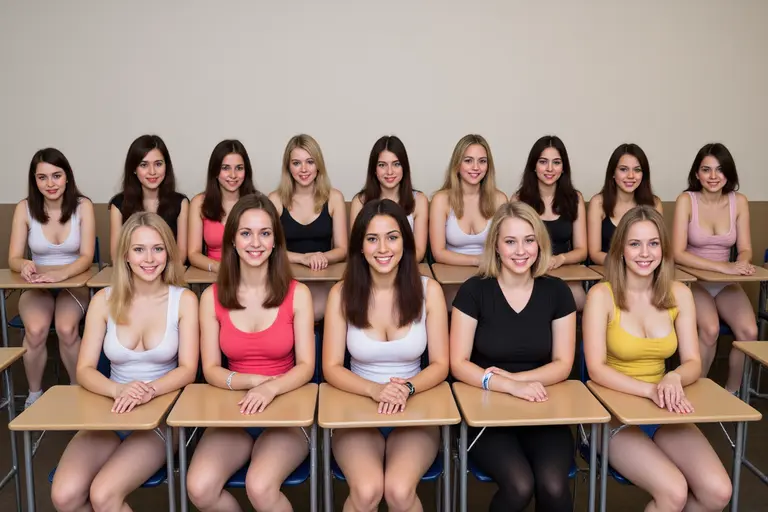 random class of 18-year-old teen girls avatar